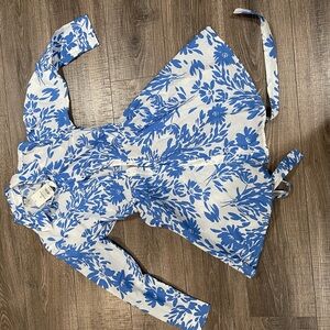 Target Blue and White Floral Blouse